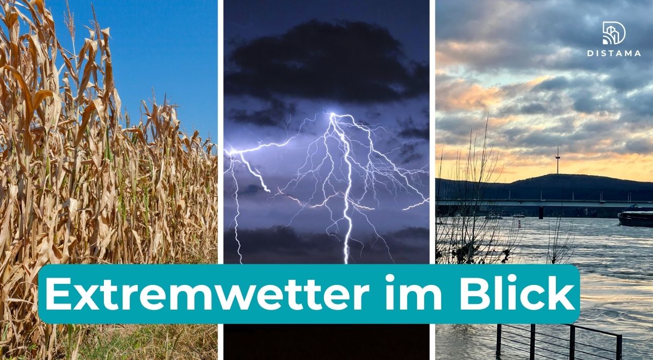 Extremwetterlagen in Deutschland steigen. Dürre, Gewitter und Hochwasser wechseln sich ab.